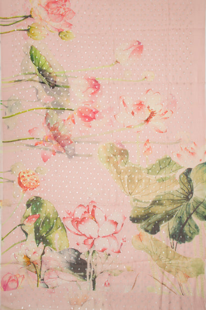 Linen Butta Pastel Pink Saree