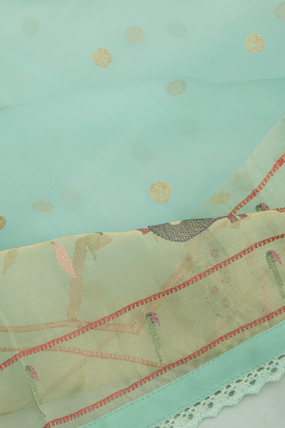 Organza Butta Sky Blue Saree