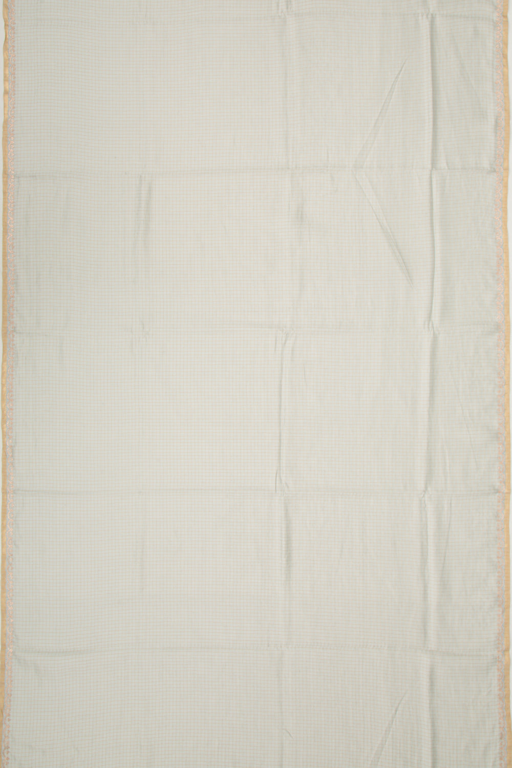 Chanderi Silk Checks Grey Saree