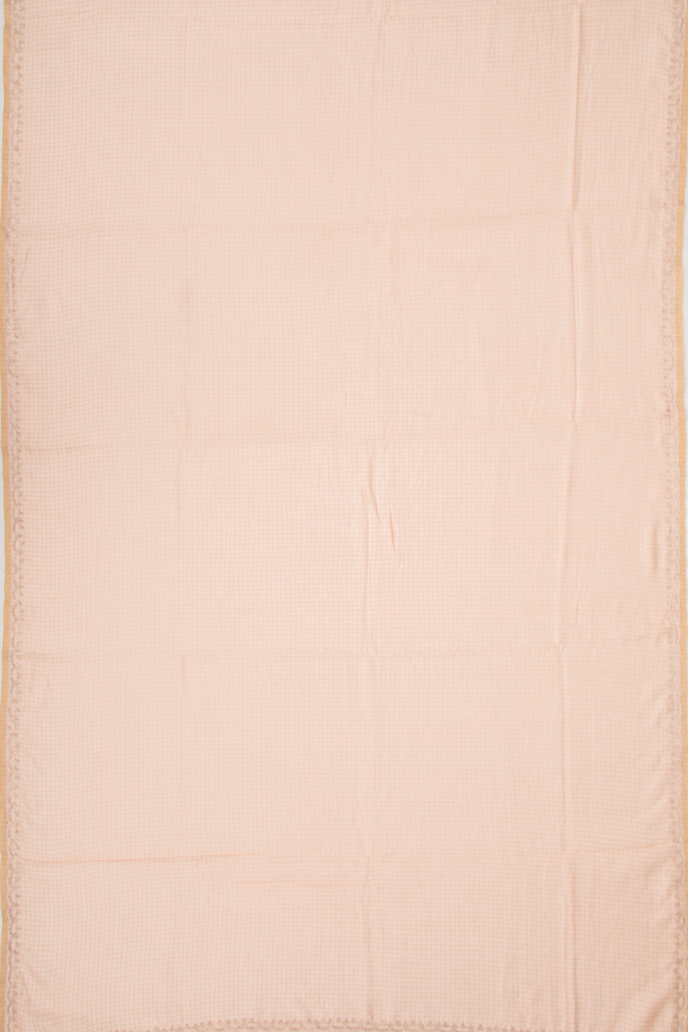 Chanderi Silk Checks Pastel Orange Saree