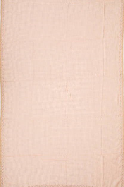 Chanderi Silk Checks Pastel Orange Saree