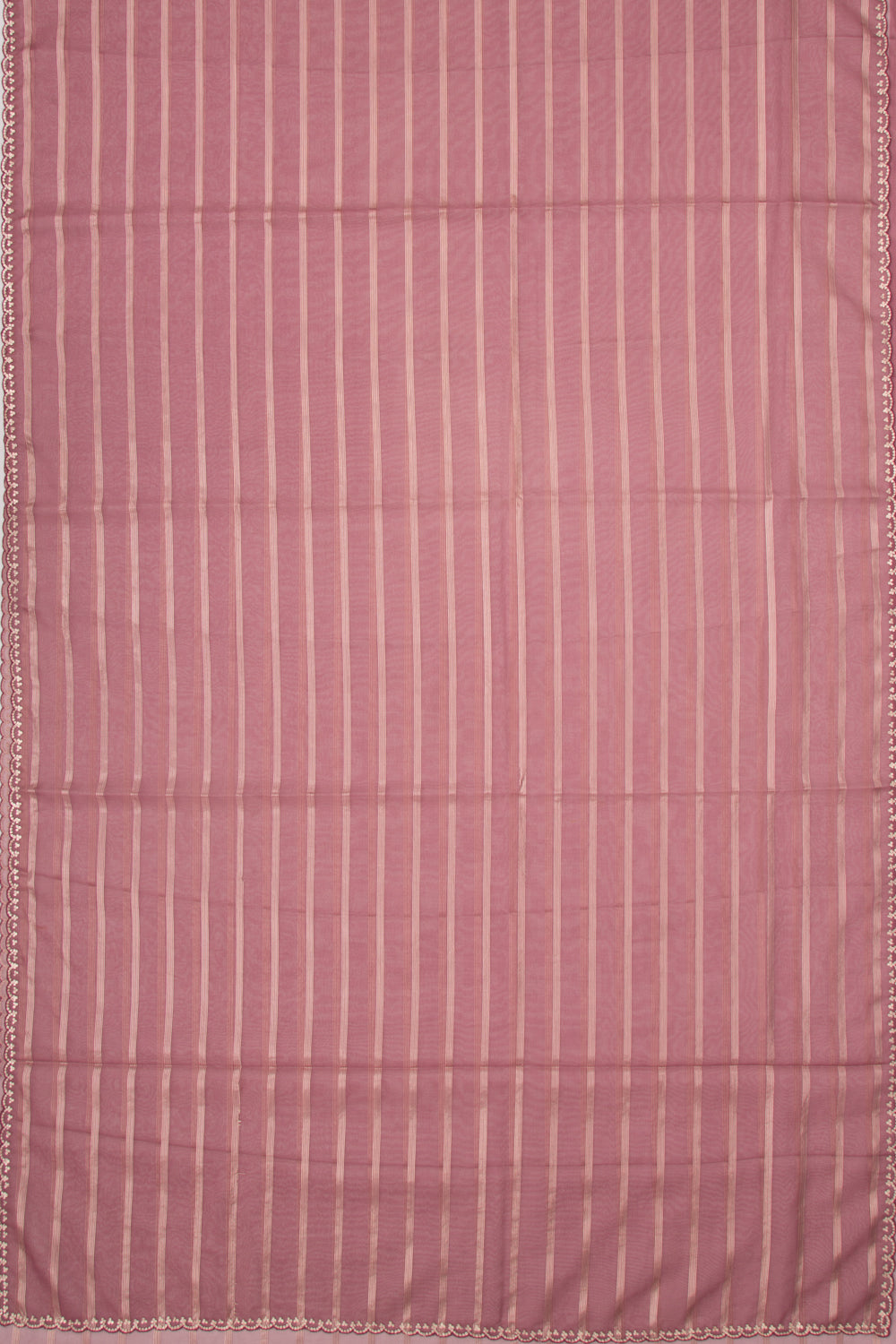 Organza Horizontal Lines Lilac Saree with Scallop Border