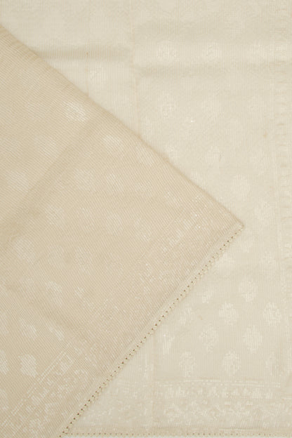 Organza Sequin Work Brocade Off White Saree