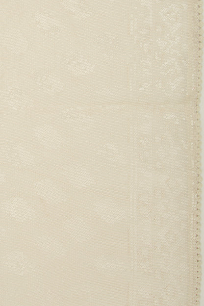 Organza Sequin Work Brocade Off White Saree