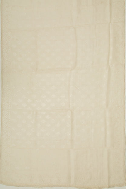 Organza Sequin Work Brocade Off White Saree