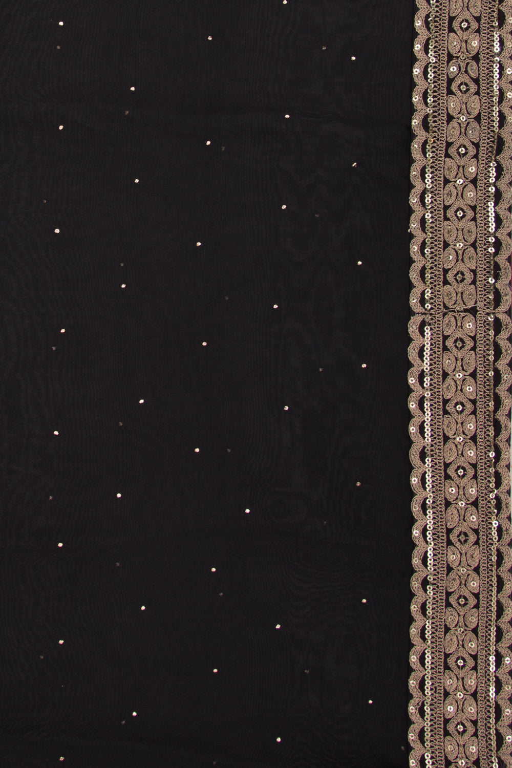 Organza Butta Black Saree With Mukesh Work