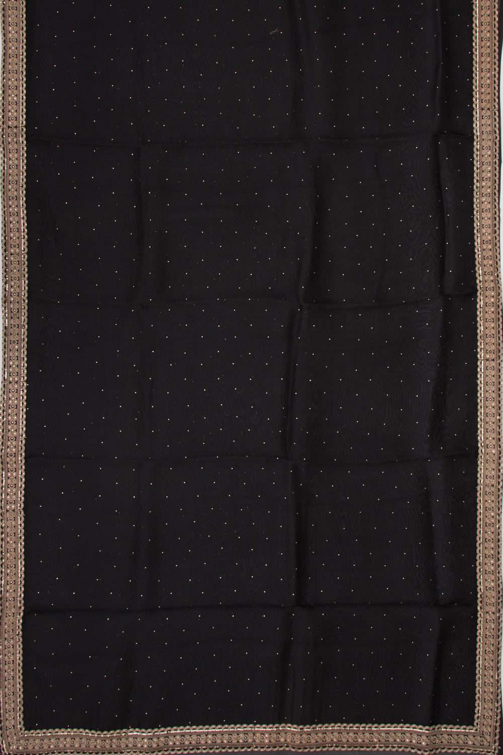 Organza Butta Black Saree With Mukesh Work