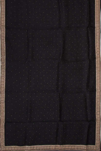 Organza Butta Black Saree With Mukesh Work