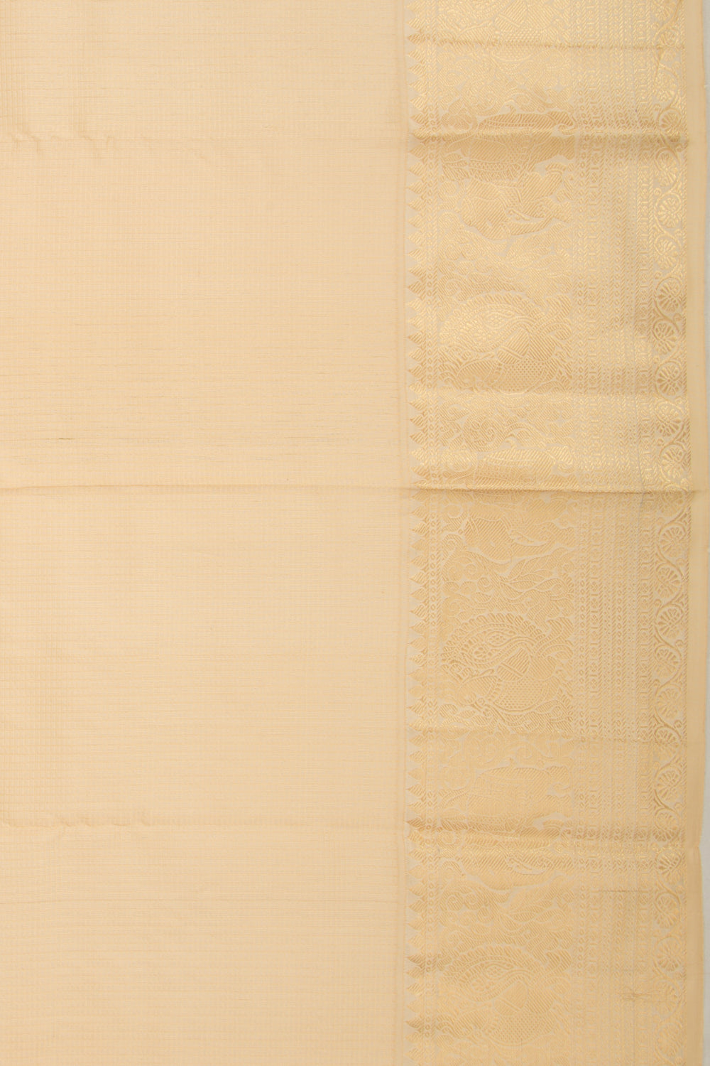 Taranga Kanchi Silk Checks Cream Saree