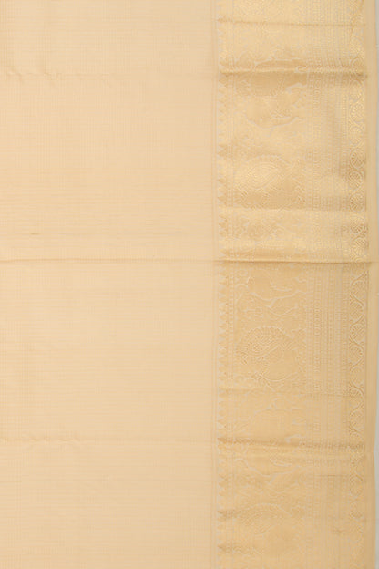 Taranga Kanchi Silk Checks Cream Saree