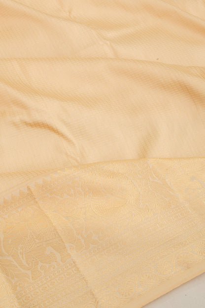 Taranga Kanchi Silk Checks Cream Saree