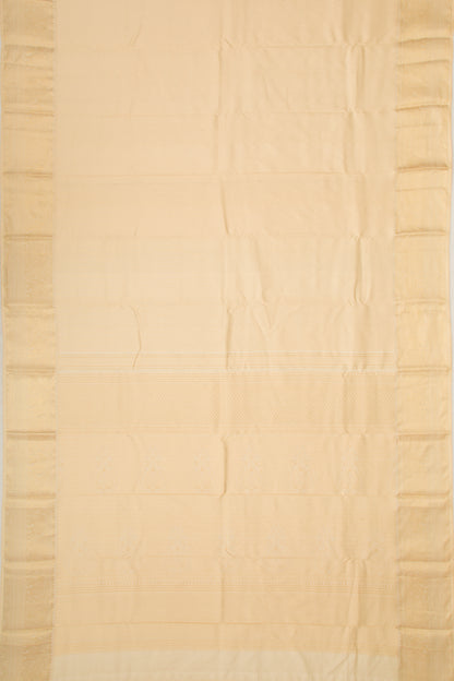 Taranga Kanchi Silk Checks Cream Saree