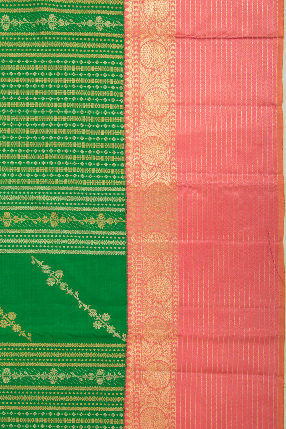 Kanchipuram Silk Brocade Green Saree