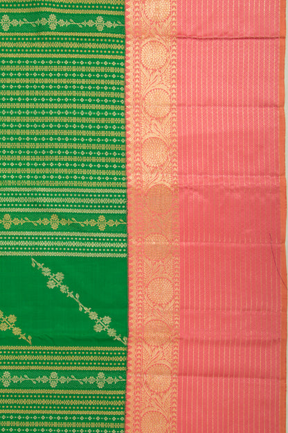 Kanchipuram Silk Brocade Green Saree