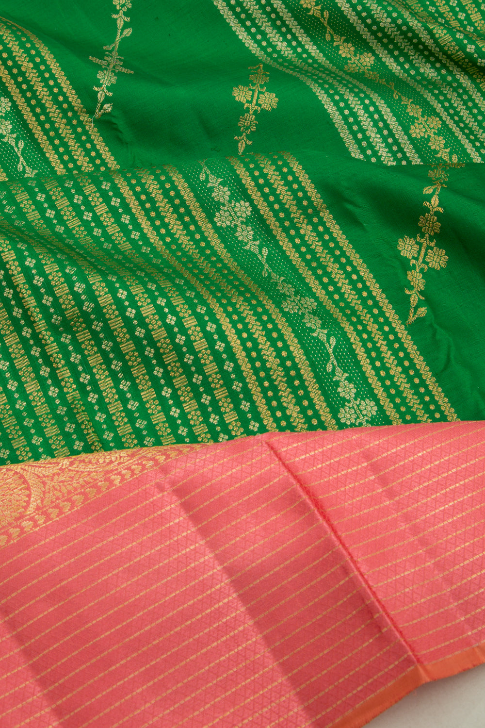 Kanchipuram Silk Brocade Green Saree