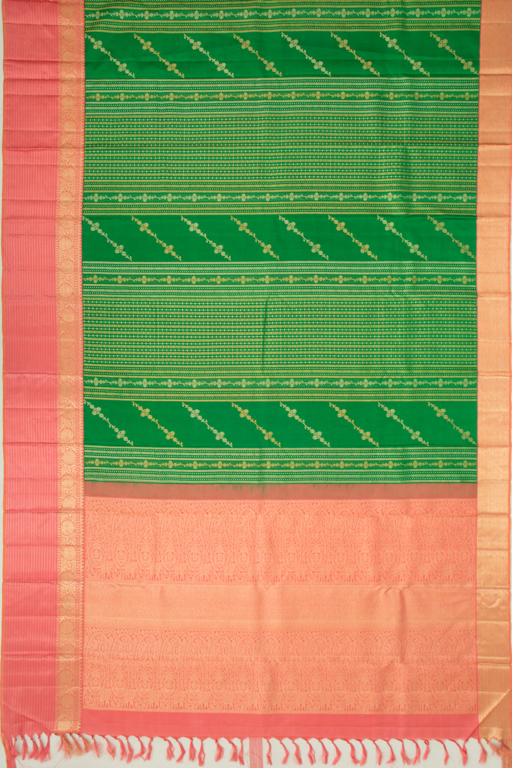 Kanchipuram Silk Brocade Green Saree