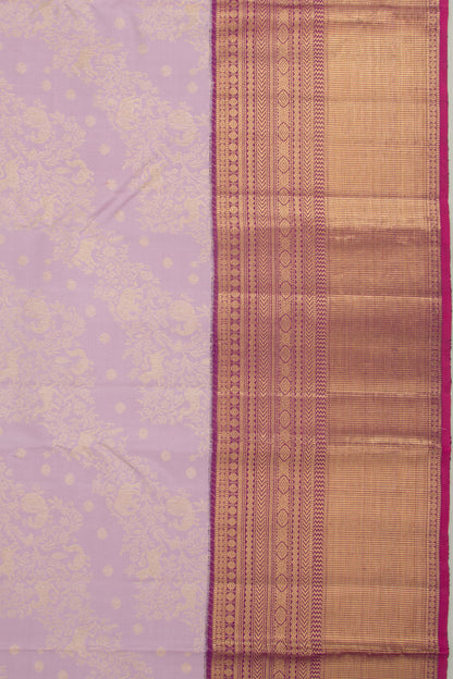 Kanchipuram Silk Jaal Lilac Saree