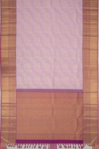 Kanchipuram Silk Jaal Lilac Saree