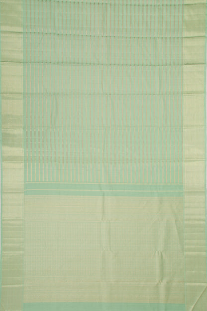 Kanchipuram Silk Horizontal Lines Pastel Green Saree