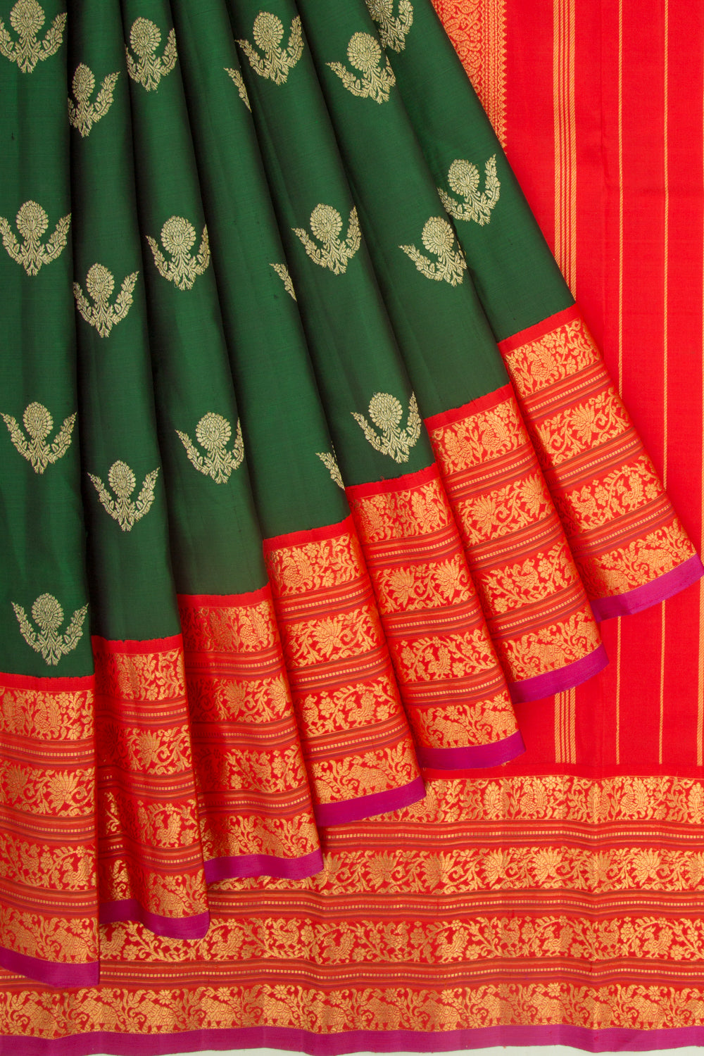 Kanchipuram Silk Butta Green Saree