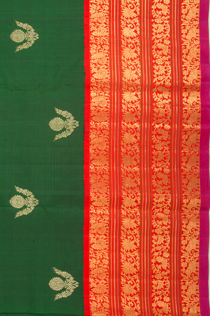 Kanchipuram Silk Butta Green Saree