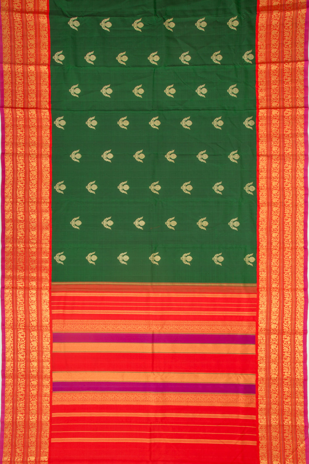 Kanchipuram Silk Butta Green Saree