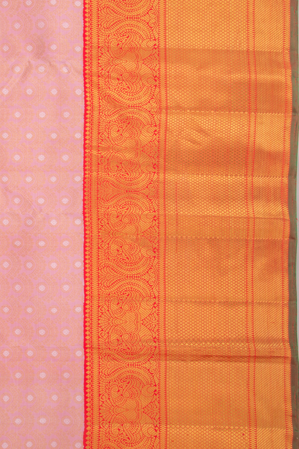 Kanchipuram Silk Brocade Baby Pink Saree