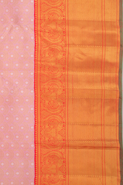 Kanchipuram Silk Brocade Baby Pink Saree