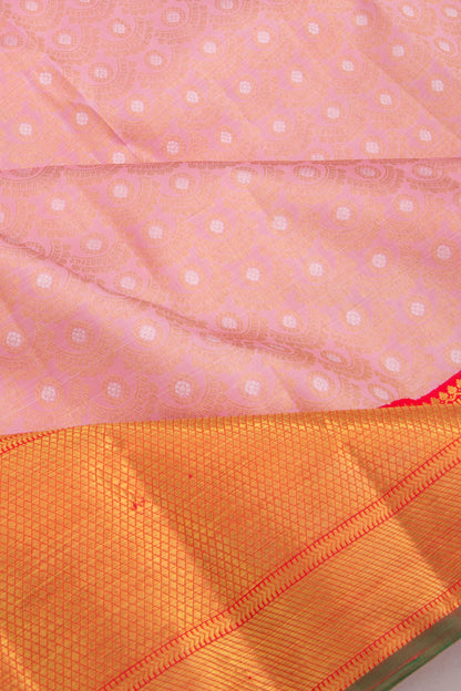 Kanchipuram Silk Brocade Baby Pink Saree