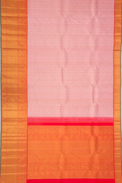 Kanchipuram Silk Brocade Baby Pink Saree