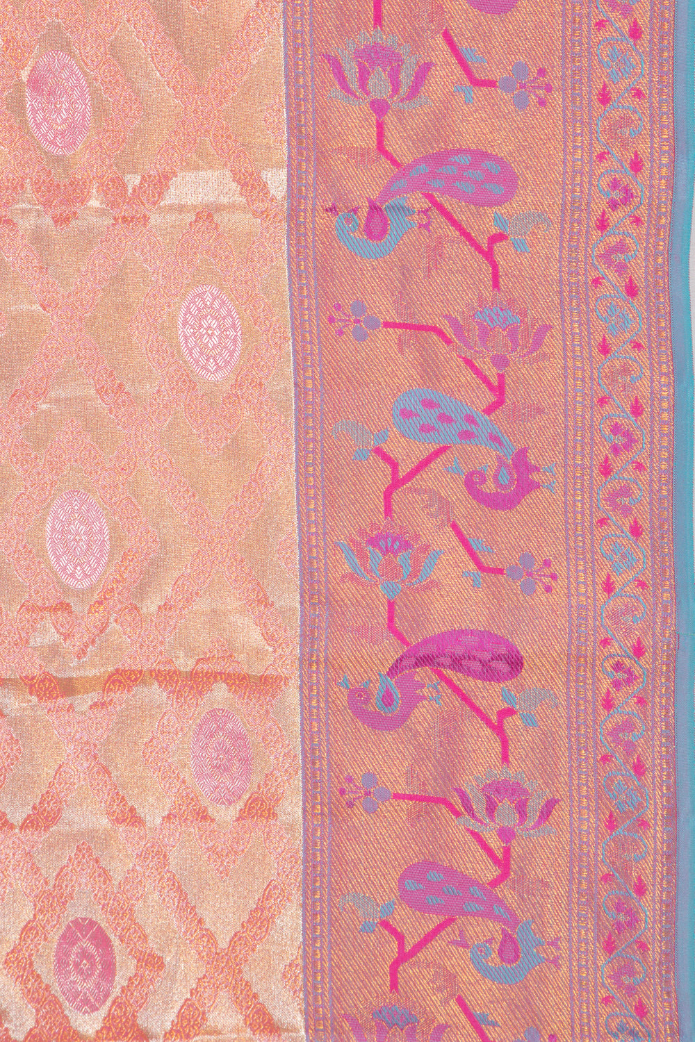 Taranga Kanchi Silk Tissue Brocade Gold Saree