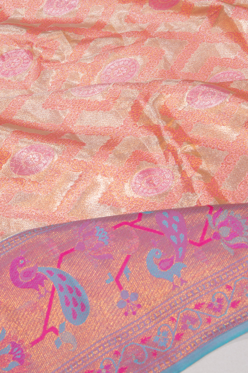 Taranga Kanchi Silk Tissue Brocade Gold Saree
