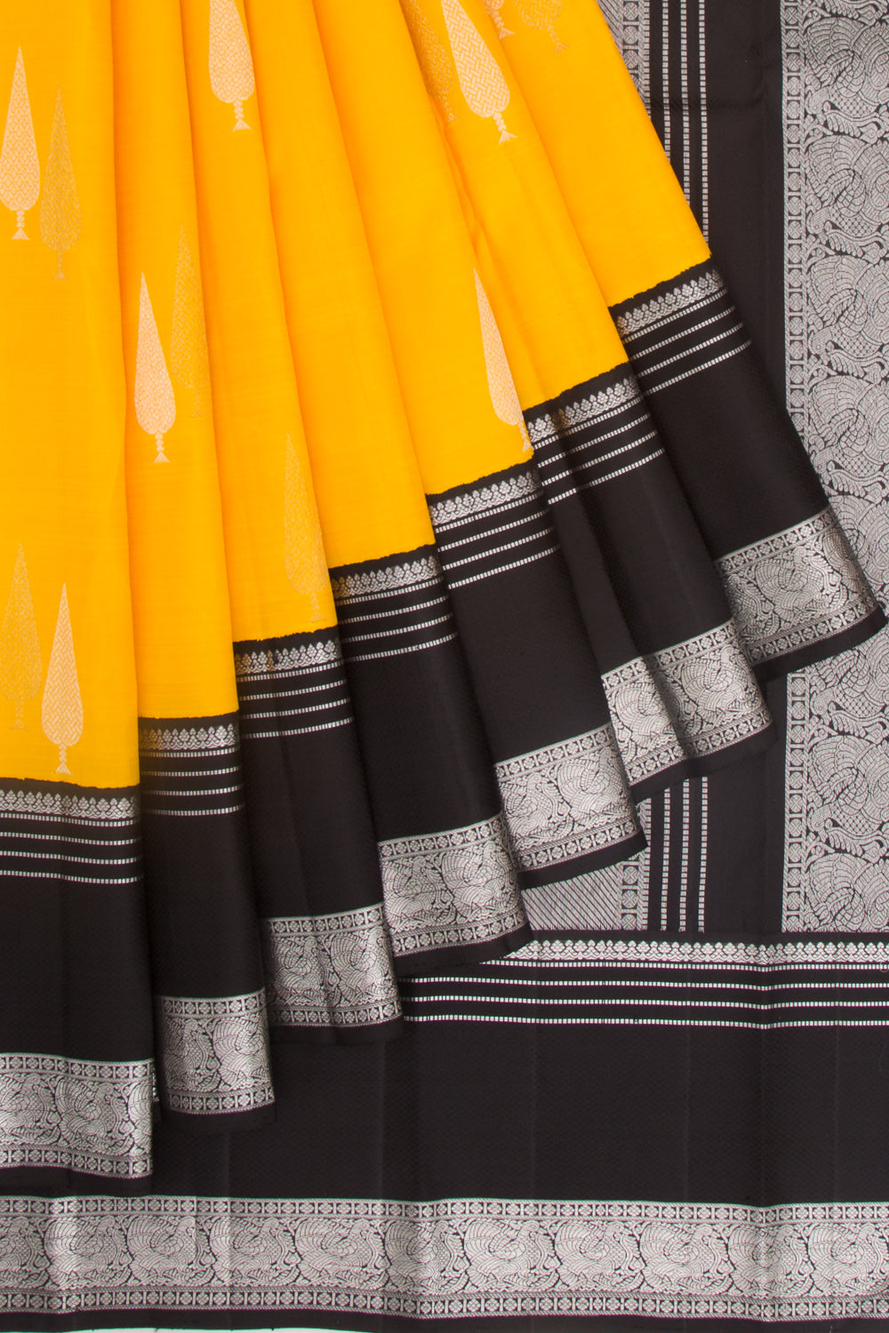 Kanchipuram Silk Butta Yellow Saree