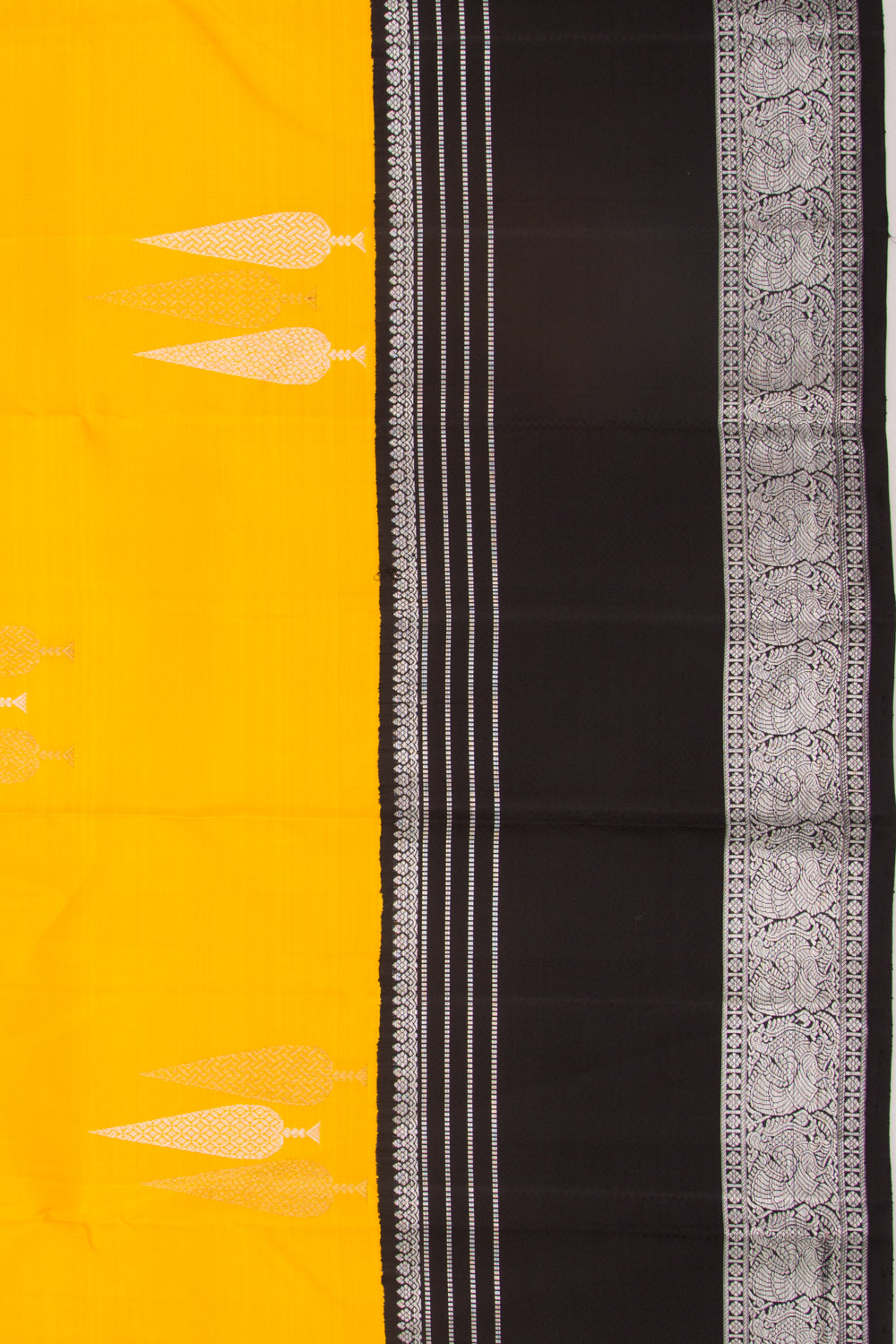 Kanchipuram Silk Butta Yellow Saree