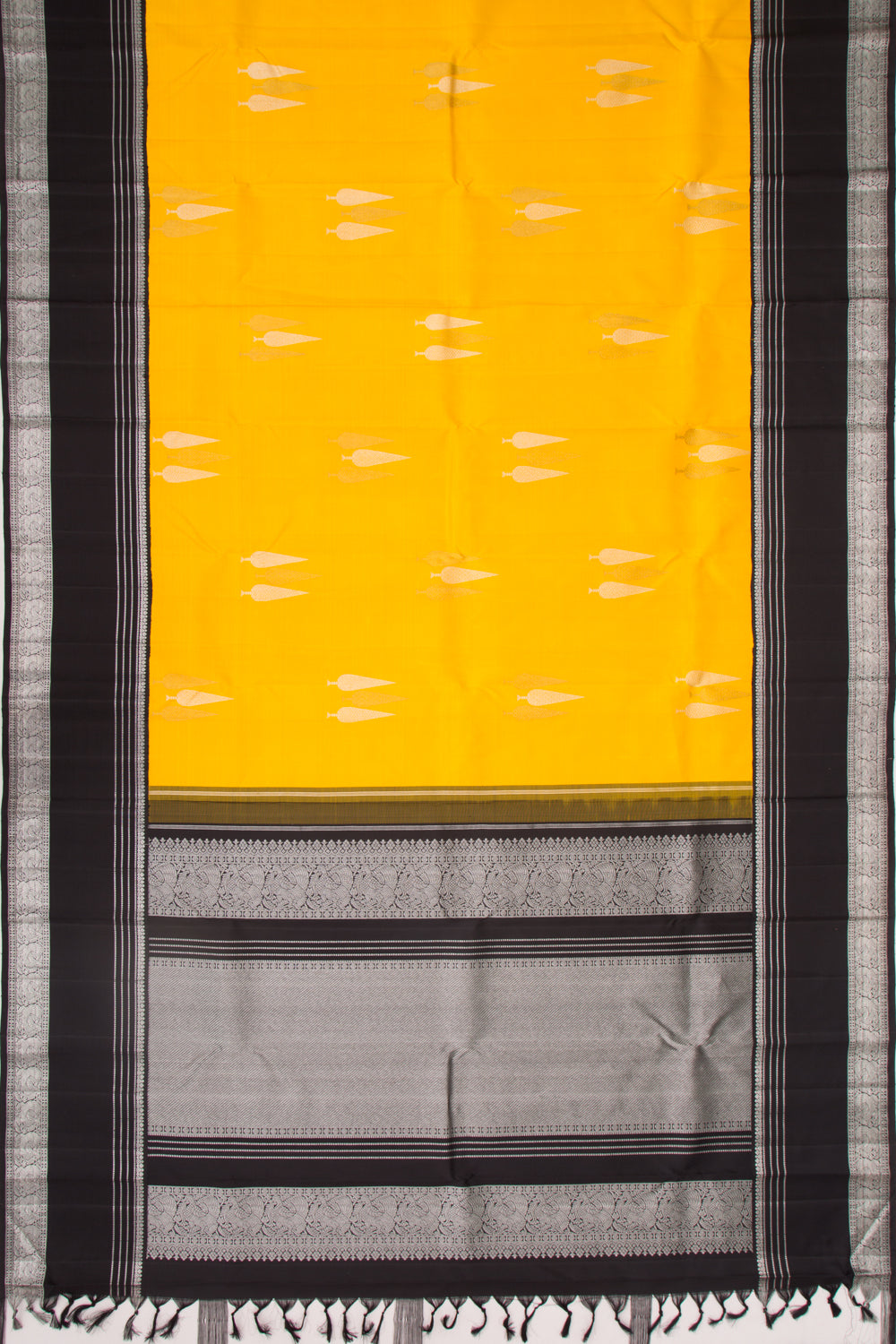 Kanchipuram Silk Butta Yellow Saree