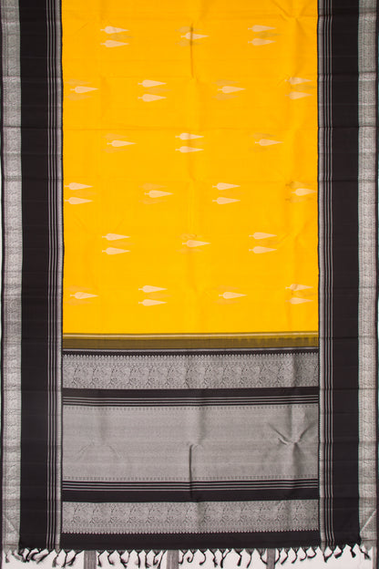Kanchipuram Silk Butta Yellow Saree