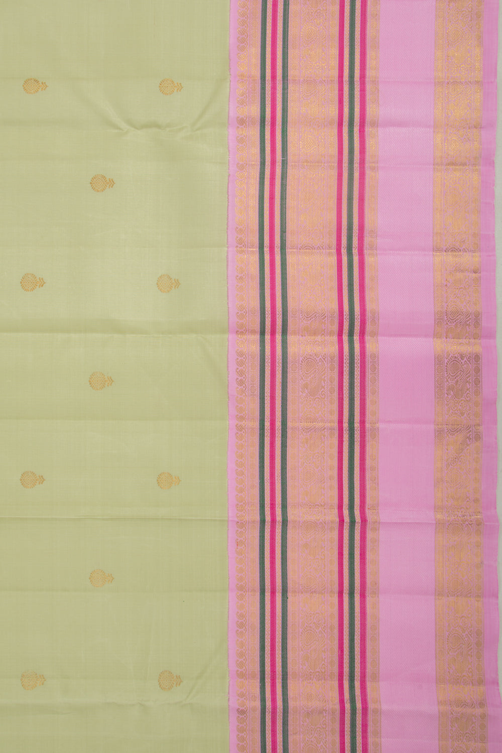 Kanchipuram Silk Butta Pista Green Saree