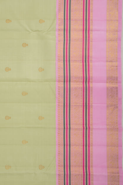Kanchipuram Silk Butta Pista Green Saree