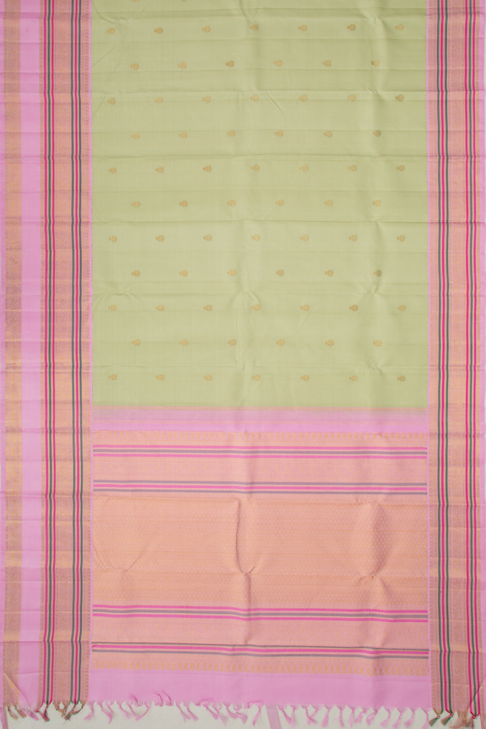 Kanchipuram Silk Butta Pista Green Saree
