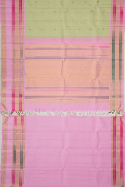 Kanchipuram Silk Butta Pista Green Saree