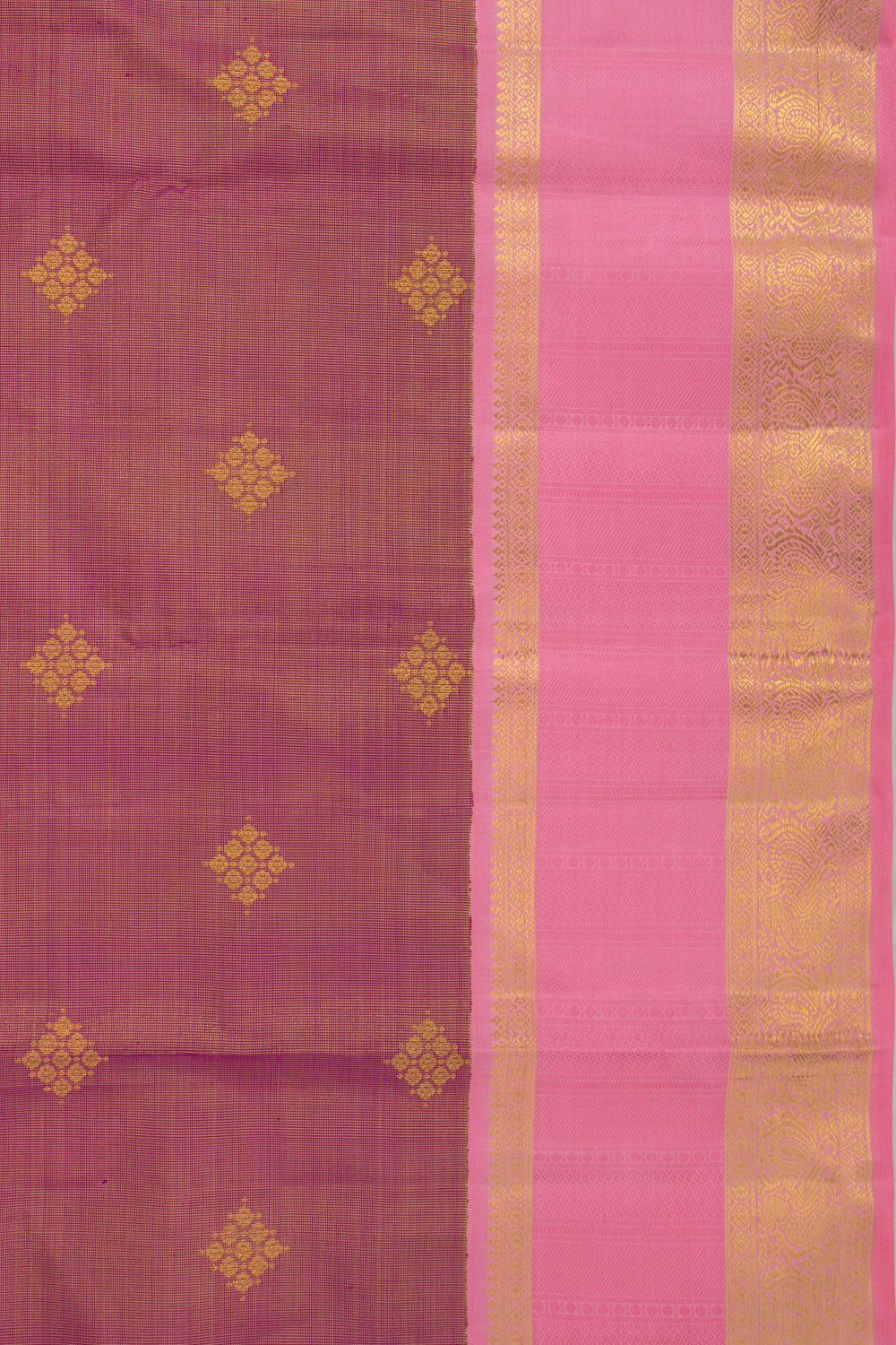 Kanchipuram Silk Tissue Butta Purple Saree