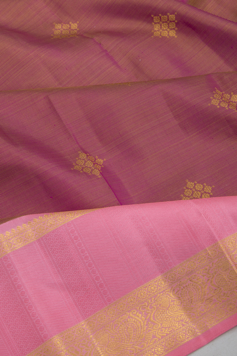 Kanchipuram Silk Tissue Butta Purple Saree