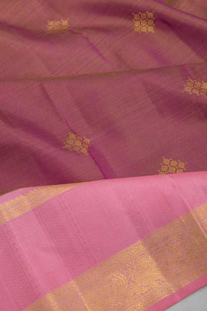Kanchipuram Silk Tissue Butta Purple Saree