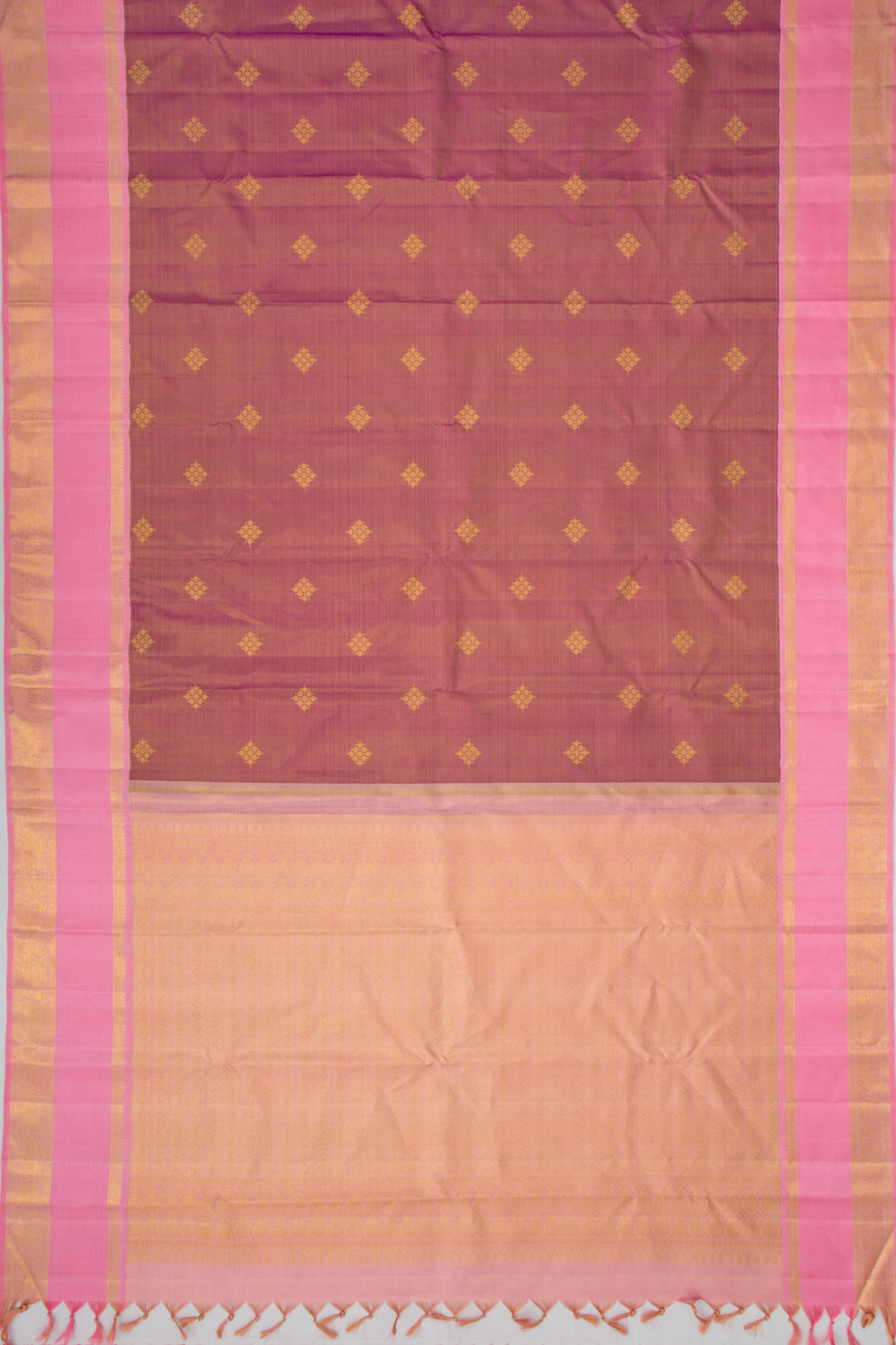 Kanchipuram Silk Tissue Butta Purple Saree