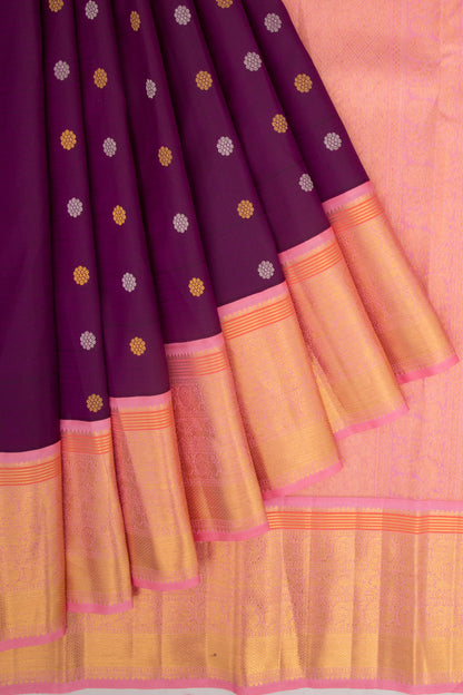 Kanchipuram Silk Butta Purple Saree