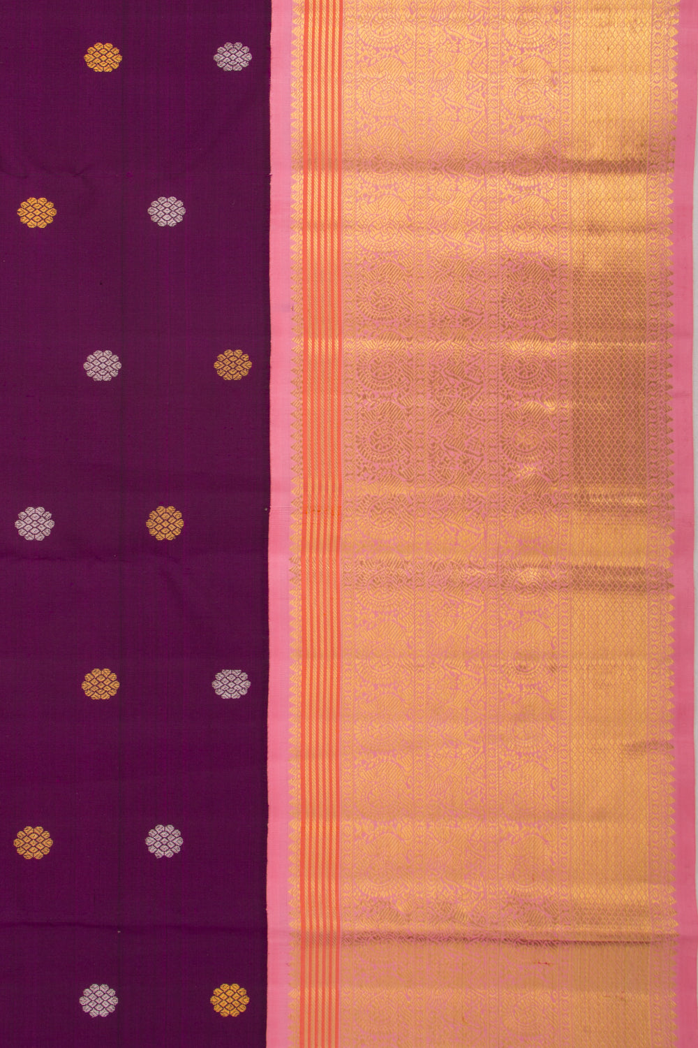 Kanchipuram Silk Butta Purple Saree