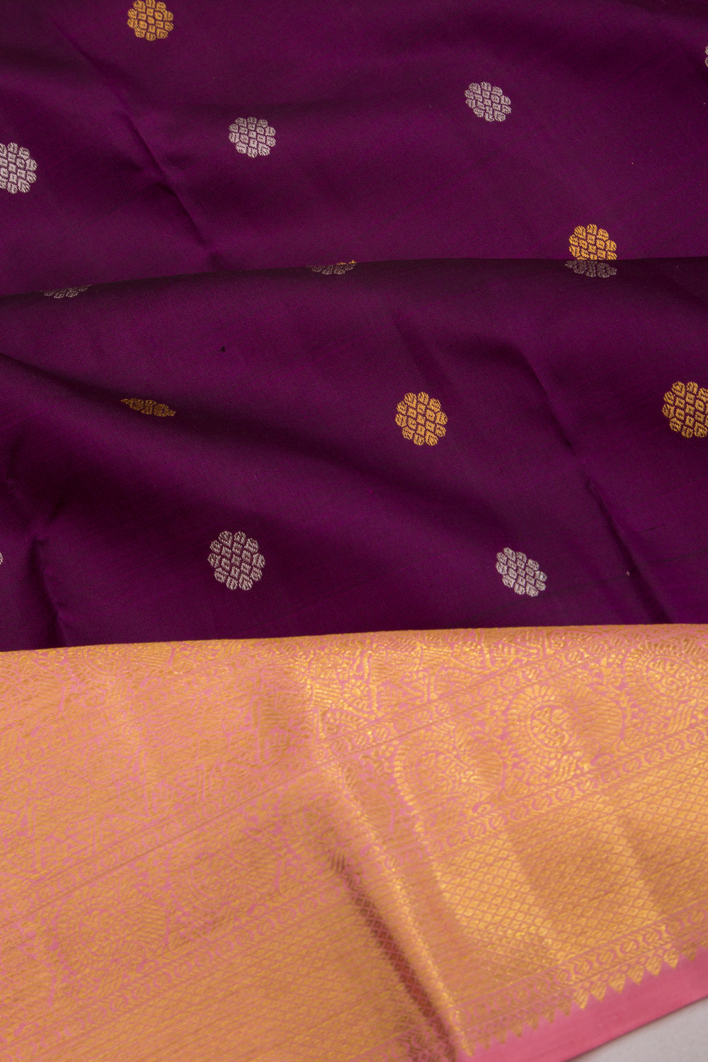 Kanchipuram Silk Butta Purple Saree