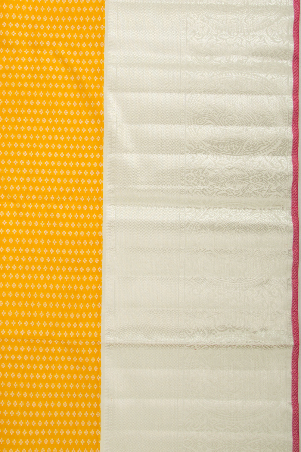 Kanchipuram Silk Brocade Yellow Saree