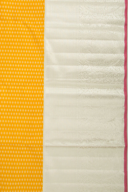 Kanchipuram Silk Brocade Yellow Saree