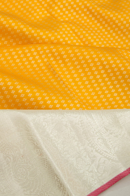 Kanchipuram Silk Brocade Yellow Saree